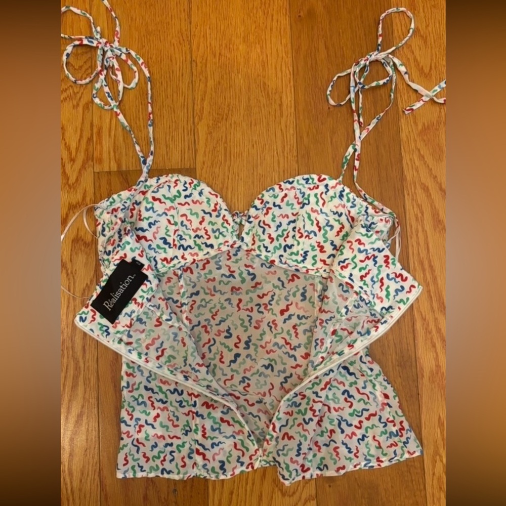 Realisation Par THE ANA Camisole in White Squiggle, size XS - Picture 12 of 15